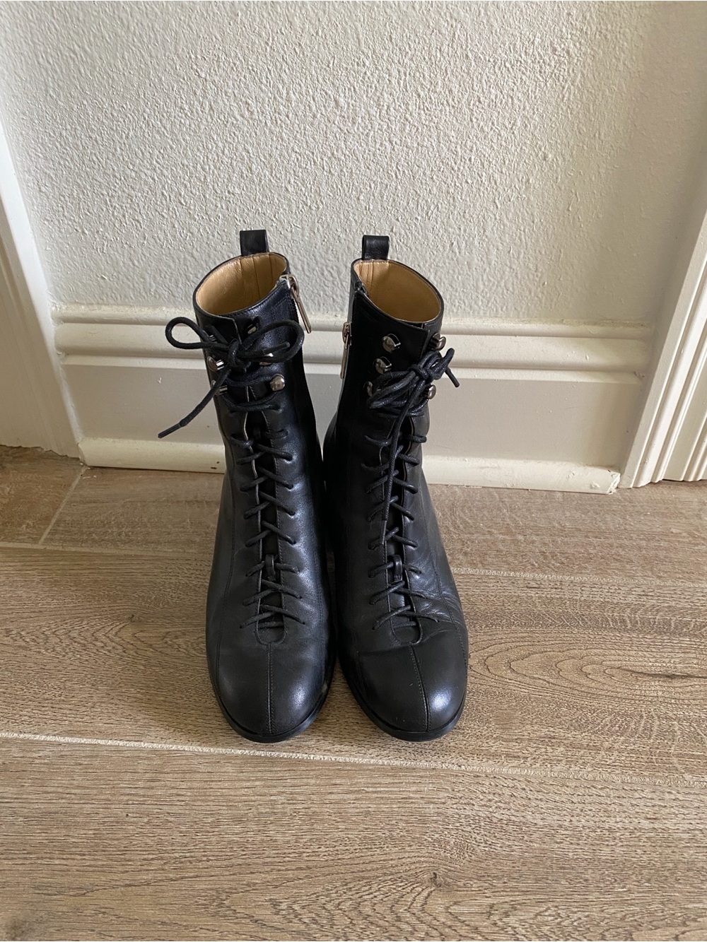Classic Black Lace-Up Women's Ankle Boots